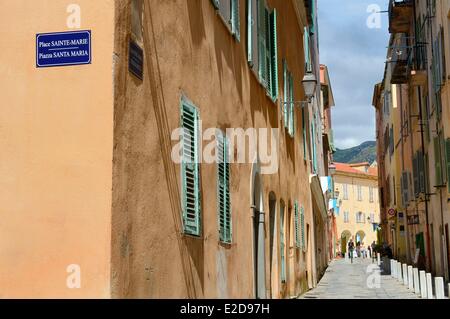 Francia, Haute Corse, Bastia, la cittadella quartiere di Terra Nova, RUE NOTRE-DAME Foto Stock
