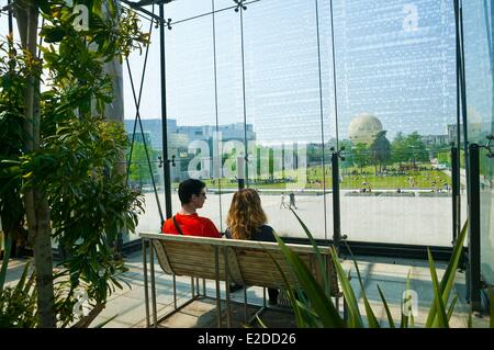 Francia Paris Parc Andre Citroen la serra zone a clima Mediterraneo del Sud Foto Stock