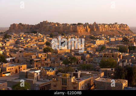 India Rajasthan hill fort del Rajasthan elencati come patrimonio mondiale dall' UNESCO Jaisalmer Fort Foto Stock