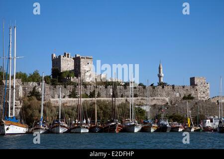 La Turchia, regione del Mar Egeo, Bodrum, Penisola, San Pietro Castle Foto Stock