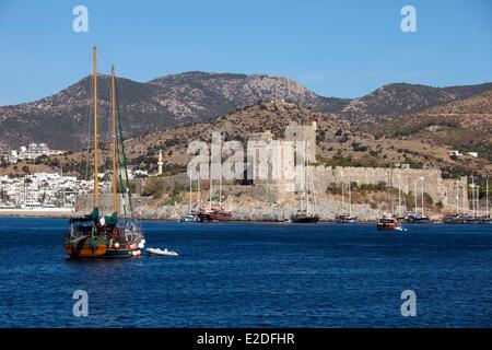 La Turchia, regione del Mar Egeo, Bodrum, Penisola, San Pietro Castle Foto Stock