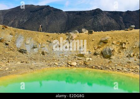 Nuova Zelanda Isola del nord Tongariro National Park è il primo parco nazionale in Nuova Zelanda e la quarta per emergere a livello globale Foto Stock