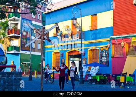 Argentina Buenos Aires case colorate a La Boca area Foto Stock
