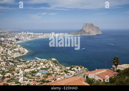 Spagna, Valencia comunità, Costa Blanca, Calpe, Penon de Ifach Rock Foto Stock