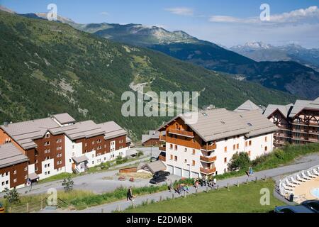 Francia Savoie Maurienne Valmeinier estivo e invernale Foto Stock