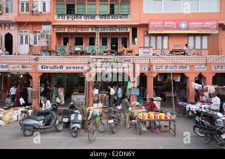 India Rajasthan Jaipur spezie stallo mercato impulsi Johari Bazar Foto Stock