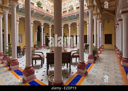 India Rajasthan, Shekhawati, Nawalgarh, Grand Haveli Foto Stock