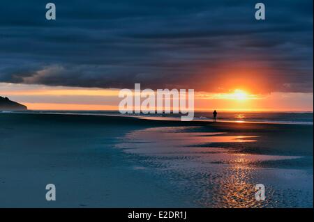 Nuova Zelanda Isola del nord regione di Waikato Raglan Te Kopua Beach Foto Stock