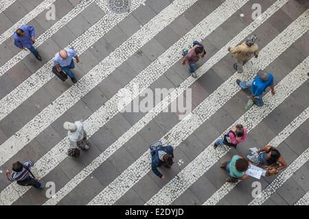 Il Brasile Sao Paolo downtown la strada pedonale Rua Quinze de Novembro Foto Stock
