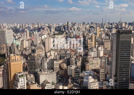 Il Brasile Sao Paulo downtown generale vista dalla terrazza sul tetto dell'Edificio Martinelli (1929) Foto Stock