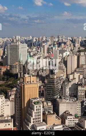 Il Brasile Sao Paulo downtown generale vista dalla terrazza sul tetto dell'Edificio Martinelli (1929) Foto Stock