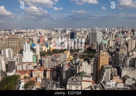 Il Brasile Sao Paulo downtown generale vista dalla terrazza sul tetto dell'Edificio Martinelli (1929) Foto Stock