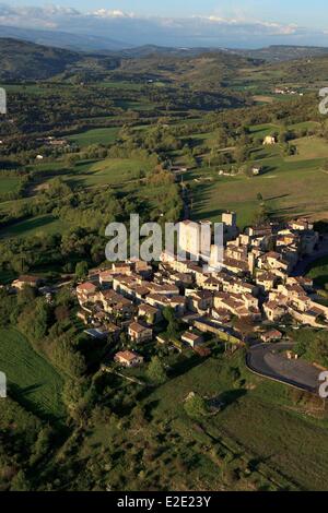 Francia Vaulcuse Luberon Caseneuve Hilltop Village (vista aerea) Foto Stock
