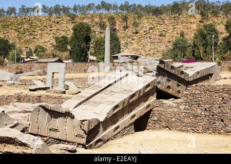 Etiopia, Tigray, Axoum, stele campo elencato come patrimonio mondiale dall' UNESCO Foto Stock