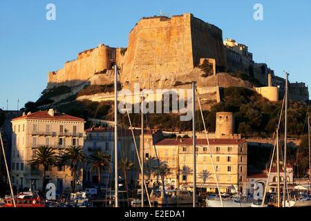 Francia, Corse du Sud, Bonifacio, la porta e la cittadella Foto Stock