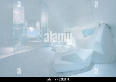 La Svezia, la Lapponia Norrbotten, Kiruna, Icehotel in Jukkasjarvi in Lapponia svedese Foto Stock