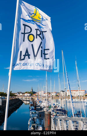 Francia, Vendee, Saint Gilles Croix de Vie, Porto Foto Stock