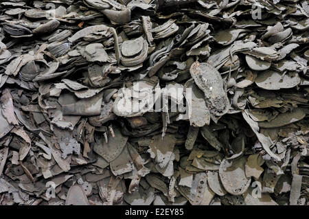 Polonia, Pomerania, Sztutowo, campo di concentramento di Stutthof, ex campo, mensa, mostra sul riciclaggio nazista Foto Stock