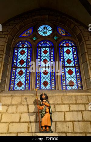 Francia, Haute Saône, Marnay, Saint Symphorien chiesa, statua lignea di Saint Jacques datata XVIII secolo Foto Stock