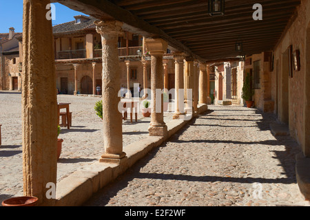 A Pedraza, Plaza Mayor e la piazza principale, provincia di Segovia Castiglia e Leon Spagna Foto Stock