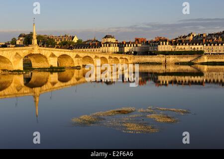 Francia Loir et Cher la Valle della Loira sono classificati come patrimonio mondiale dall' UNESCO Blois Pont Jacques Gabriel ponte sul fiume Loira e in Foto Stock