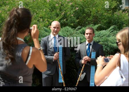 Francia Rodano Lyon journeymen del Tour de France la festa di Saint Anne dal 29 al 31 luglio 2011 sessione di foto per i laureati, Foto Stock