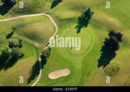 Francia Yvelines Trappes en Yvelines Blue Green golf leisure e la riserva naturale e il lago di Saint Quentin en Yvelines (antenna Foto Stock