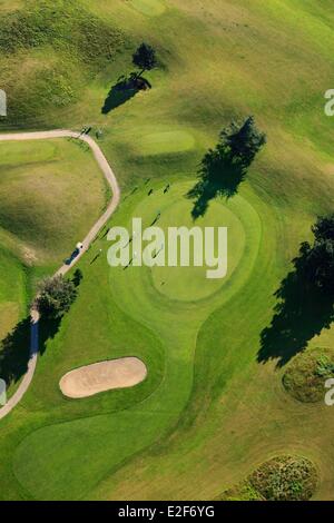 Francia Yvelines Trappes en Yvelines Blue Green golf leisure e la riserva naturale e il lago di Saint Quentin en Yvelines (antenna Foto Stock