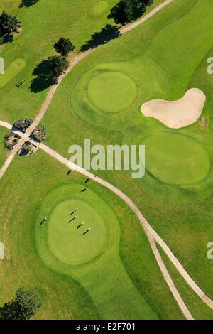 Francia Yvelines Trappes en Yvelines Blue Green golf leisure e la riserva naturale e il lago di Saint Quentin en Yvelines (antenna Foto Stock