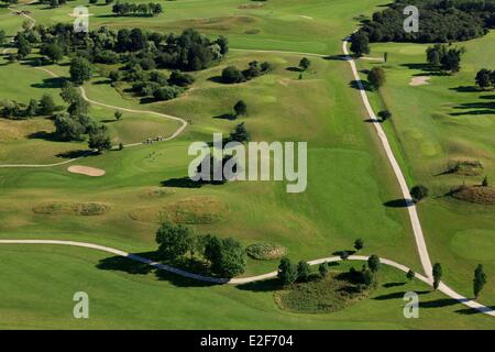 Francia Yvelines Trappes en Yvelines Blue Green golf leisure e la riserva naturale e il lago di Saint Quentin en Yvelines (antenna Foto Stock