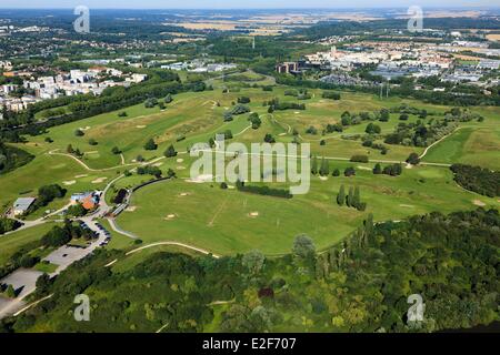 Francia Yvelines Trappes en Yvelines Blue Green golf leisure e la riserva naturale e il lago di Saint Quentin en Yvelines (antenna Foto Stock
