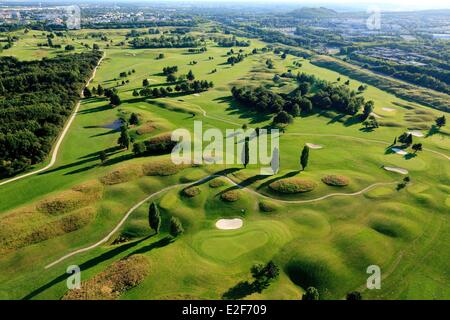 Francia Yvelines Trappes en Yvelines Blue Green golf leisure e la riserva naturale e il lago di Saint Quentin en Yvelines (antenna Foto Stock