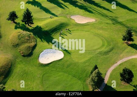 Francia Yvelines Trappes en Yvelines Blue Green golf leisure e la riserva naturale e il lago di Saint Quentin en Yvelines (antenna Foto Stock