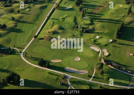 Francia Yvelines Trappes en Yvelines Blue Green golf leisure e la riserva naturale e il lago di Saint Quentin en Yvelines (antenna Foto Stock