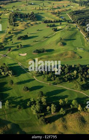 Francia Yvelines Trappes en Yvelines Blue Green golf leisure e la riserva naturale e il lago di Saint Quentin en Yvelines (antenna Foto Stock