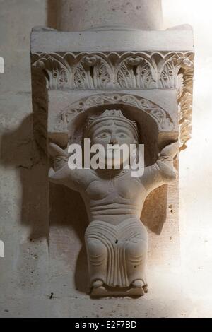 Francia Seine et Marne Champeaux interno del XII e del XIV secolo San Martino di Champeaux collegiata precoce stile gotico Foto Stock