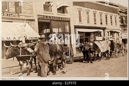 Canada, Saskatchewan, Saskatoon, Western Development Museum, vecchia foto della collezione del museo, Yorktown Foto Stock