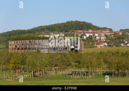 Francia, Cote d'Or, Alise Sainte Reine, MuseoParc d'Alesia da Bernard Tschumi nella pianura della battaglia finale Foto Stock