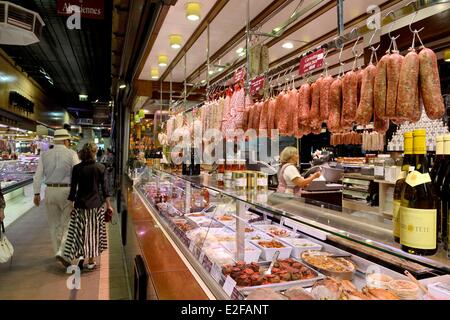 Francia, Rhone, Lione, Cours Lafayette, les Halles Paul Bocuse (Paul Bocuse mercato coperto), il catering Gast Foto Stock