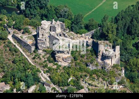 Francia, Tarn, Penne, il castello (vista aerea) Foto Stock