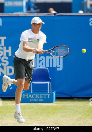 Eastbourne, Regno Unito. 19 giugno 2014. Aegon International Eastbourne Sam QUERREY (USA) sconfitte Julien BENNETEAU (FRA) da un punteggio 7-6, 6-4 nel loro Quarterfinasl corrispondono a Devonshire Park. Credito: Azione Sport Plus/Alamy Live News Foto Stock