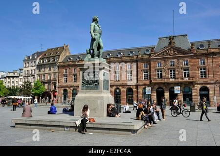 Francia, Bas Rhin, Strasburgo, città vecchia sono classificati come patrimonio mondiale dall' UNESCO, il luogo e la statua di Kleber Foto Stock