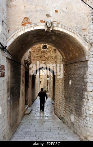 Croazia, Dalmazia, costa dalmata di Sibenik, città vecchia Foto Stock