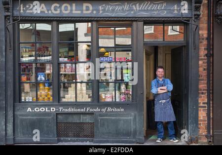 Regno Unito, Londra, Spitalfields, A.Gold store, solo specialista in cibi tradizionali Inglesi in città Foto Stock