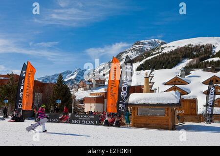 Francia, Isere, Oisans massiccio, località sciistica di Les Deux Alpes Foto Stock