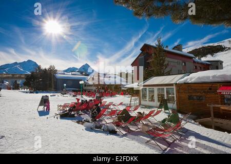 Francia, Isere, Oisans massiccio, località sciistica di Les Deux Alpes Foto Stock