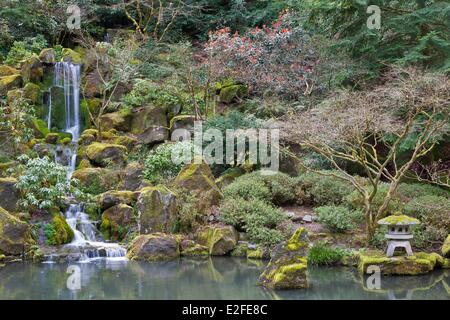 Stati Uniti, Oregon, Portland, Washington Park, giardino Giapponese progettato dal Professor Takuma Tono e aperto nel 1967 Foto Stock