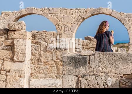 Cipro, Limassol District, Episkopi, sito archeologico della antica città greco-romana di Kourion Foto Stock