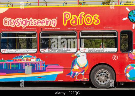 Cipro, Paphos, City sightseeing bus tour Foto Stock
