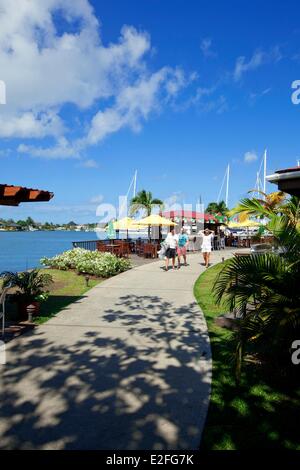 Indie Occidentali dei Caraibi, le Isole del Vento, Saint Lucia, Isola del nord, Gros Islet distretto, Rodney Bay Marina Foto Stock